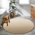 thumbnail image 3 of Round Rugs 4Ft, Brown Beige Round Area Rug Washable Indoor Throw Carpet, Gradient Monochrome Modern Country Soft Non Slip Circle Rug for Kitchen Nursery Room Home Decor Aesthetic, 3 of 8