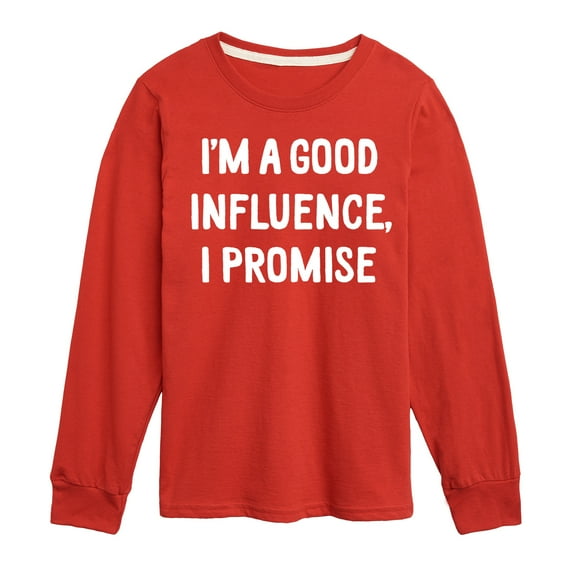 Instant Message - I'm a Good Influence Christmas - Toddler & Youth Long Sleeve Graphic T-Shirt