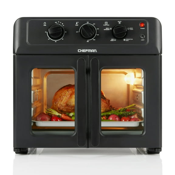 Chefman XL Air Fryer Oven w/ French Doors, 26 Qt Capacity, 5 Functions - Black