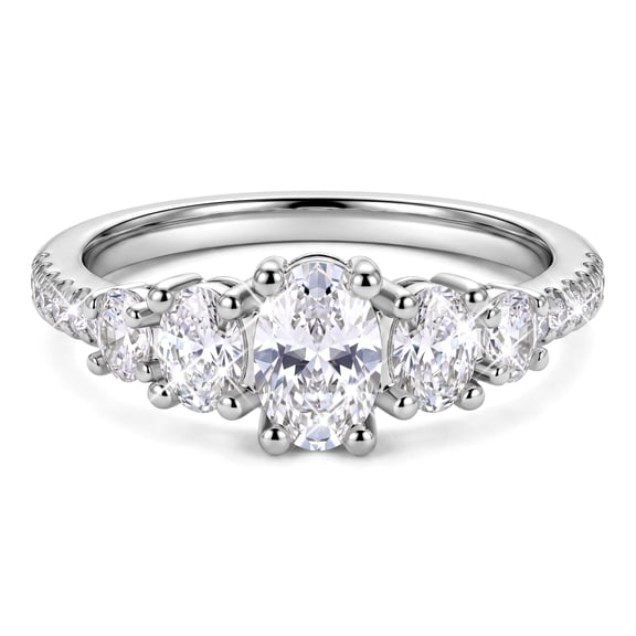 Beautlace Oval Cut Ring for Women S925 Sterling Silver Plated 5A CZ Solitaire Promise Engagement Ring Dainty Stackable Non Tarnish Wedding Anniversary Christmas Birthday Gift for Her Wife Girlfriend