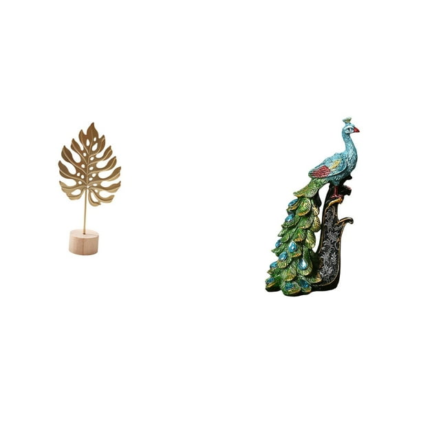 Elegante Escultura De Pavo Real Con Forma De Hoja De Metal, Adorno Nórdico Abstracto, Figura Creativa De Mesa Para Decoración Del Hogar, La Oficina, El Dormitorio Y La Sala De Estar.
