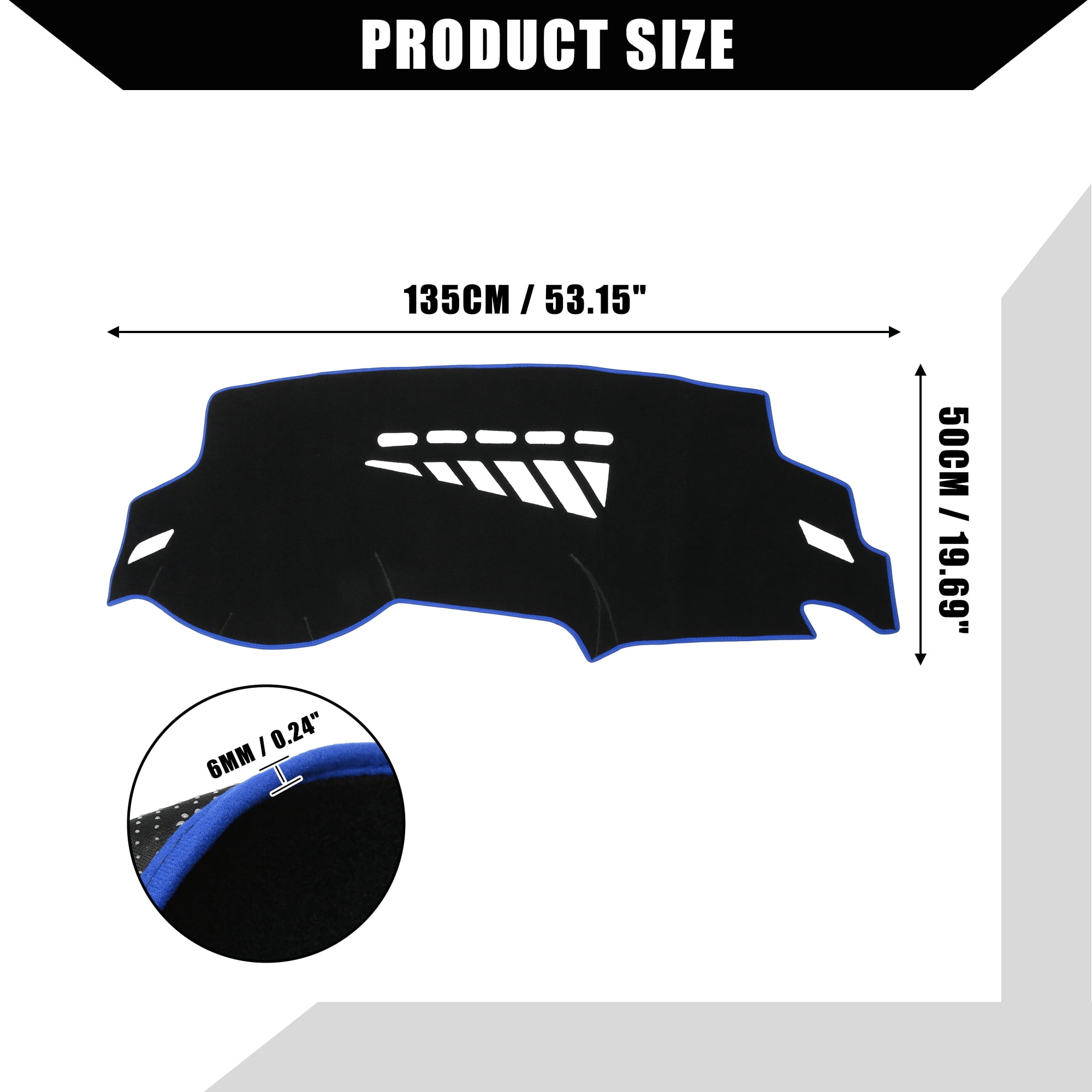 Unique Bargains Dash Cover for Audi A4 A5 2008-2015 Center Console Dashboard Cover Mat Polyester Black Blue 1 Pcs