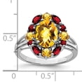 thumbnail image 2 of 925 Sterling Silver Rhodium Citrine and Garnet Ring, 2 of 2