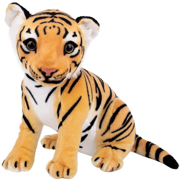 Berry President Stuffed Animal Toys Plush Toys Sitting Tiger Stuffed Toys Lifelike and Lovely Animal Dolls Gifts for 3+ Boys and Girls (Yellow 11 in)