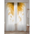 thumbnail image 5 of Sheer Curtains 84 Inches Long 2 Panels Set for Living Room, Modern Yellow Semi Sheer Curtains for Windows, Gradient Floral Abstract Bohemian White Voile Window Treatments Rod Pocket Curtain, 5 of 7