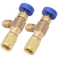 thumbnail image 3 of Valve de Contrôle de Réfrigérant, 2 Pcs Valve de Dosage de Tuyau de Charge de Réfrigérant en Laiton pour R22 R404 R407 Filetage 1/4SAE, 3 of 8