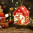 thumbnail image 2 of PuSpu Christmas Cabin Ornament 3D LED Wooden Pendant 9x7.5x6 cm Multicolor 1Pcs Hanging Home Tree Fireplace Window Holiday Ambiance Decor Light, 2 of 6