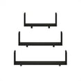 thumbnail image 3 of Furinno Rossi Bedroom Decor Wall Mounted Floating Display Shelves with Invisible Brackets, Espresso, Set of 3, 3 of 7