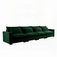 thumbnail image 6 of Modern Green Corduroy 4-Seater Sofa for Living Room with 4 Waist Pillows and 10 Combination Options, 6 of 10