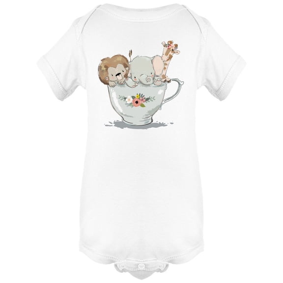 Little Animals On Cute Tea Bodysuit Infant -Image by Shutterstock, Newborn