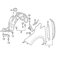 thumbnail image 3 of New Genuine Nissan Cover Frnt Fender, Rh 668943NF0A / 66894-3NF0A OEM, 3 of 10