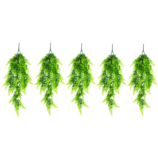 Coolmade 5 Pack Artificial Hanging Plants 35" Fake Hanging Ferns Boston