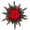 A-1, variant on Christmas Curtain Tieback, Red Poinsettia with Berries and Needles, Velvet Strap Window Holdback