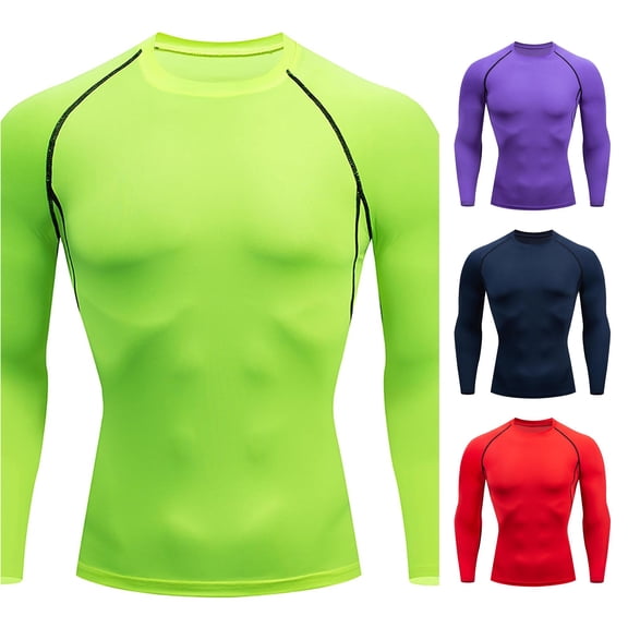 Afdoent Mens Long Sleeve T-Shirt Fitness Running Sports T Shirt Men Thermal Muscle Athletic Gym Clothes For Athletic