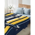 thumbnail image 4 of Nautical Anchor California King Size Flat Sheet, Wrinkleproof & Fadeproof Cooling Flat Bed Sheet Only, Navy Blue Yellow Striped Farmhouse Ombre Breathable Soft Bedding Top Sheets 108 x 98 Inches, 4 of 8
