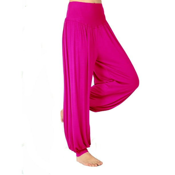 Harem Yoga Pants for Women Hippie Boho PJs Lounge Ladies High Waist ...