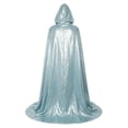 thumbnail image 5 of UTSJKR Unisex Adults Sequin Hooded Long Cape Cloak, Tie Closure Lined Robe for Stage Show, Halloween Cosplay, Carnival Party and Performance Costumes Sky Blue M, 5 of 8