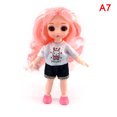 thumbnail image 1 of Muñeca BJD de 16CM, ropa de princesa de moda informal, accesorios de traje, decoración desnuda, pelo Multicolor, juguete de regalo para niña（A7 Clothes only, 1 of 5