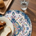 thumbnail image 3 of Navy Blue Yellow Round 15 Inch Placemats Set of 6, Boho Southwestern Ethnic Mexican Flowers HeatResistant Non Slip Place Mats for Dining Table, Wipeable Braided Kitchen Table Mats for Housewarming, 3 of 9