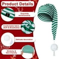 thumbnail image 4 of Qicasul Christmas long striped Winter Pajama Hat Night Cap Unsex Adjustable Sleeping Caps Green, 4 of 5