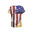 thumbnail image 6 of FASHIONWT Women 4th of July V-Neck Top Casual Striped Summer Short Sleeve Top, 6 of 6