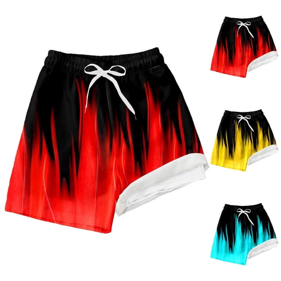 RTKFRFLM Boys Drawstring Swim Trunks High Waisted Relaxed Fit Beach Shorts Red 10-12 Years