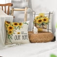 thumbnail image 2 of Sm:)e Sunflowers Summer Pillow Cover Set of 4 - 18x18 Inch Hello Sunshine Polyester Decorative Cushions, 2 of 6