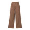 thumbnail image 4 of Sunnin Women High Waist Corduroy Wide Leg Pants Casual Stretchy Cotton Lounge Pants with Pockets, 4 of 9