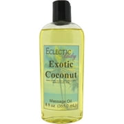 Exotic Coconut Massage Oil by Eclectic Lady, 8 oz, Sweet Almond Oil and Jojoba Oil