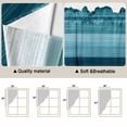 thumbnail image 5 of Swag Valance Curtains for Windows, Teal Blue Green Light Filtering Kitchen Curtains with Rod Pocket, Modern Ombre Minimalism Abstract Stripes Window Treatment Valances for Living Room, 36x45 - 2 PCS, 5 of 9