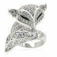 thumbnail image 3 of Luxe Jewelry Designs Women's Rhodium Plated Fox Ring with Cubic Zirconia - Size 9, 3 of 4