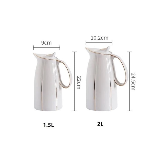 1.5L / 2L Ceramic Water Pitchers Cold Kettle With Handle Large Capacity Household Serveware Water & Cold Beverage Jug