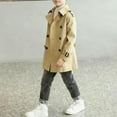 thumbnail image 5 of ATOGUTA Dress Coats for Boys Kids Trench Coat Winter Pea Coat with Pockets Size 5T-14 Khaki, 5 of 5
