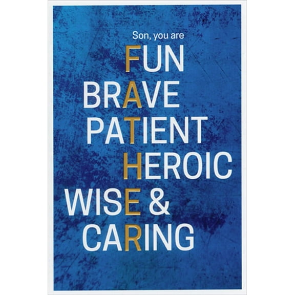 Pictura Fun, Brave, Patient, Heroic, Wise and Caring Father's Day Card for Son