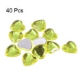 thumbnail image 3 of Unique Bargains 40 Pcs Acrylic Heart Rhinestone 15mm Flat Back Plastic Gems for Jewelry Making, Light Yellow, 3 of 5