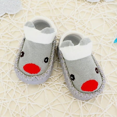 

Cartoon Baby Girls Boys Anti-Slip Socks Slipper Shoes Boots