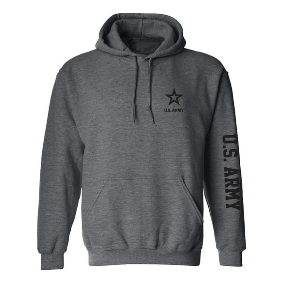 U.S. Army Black Sleeve Print Adult Hooded Sweatshirt