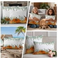thumbnail image 5 of Fall Pumpkin Outdoor Waterproof Pillow Covers, Orange Thanksgiving Green Eucalyptus Decorative Square Throw Pillowcase Sofa Cushion Sham for Patio/Couch/Chair, 16"x16" 2 Pack, 5 of 8