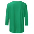 thumbnail image 4 of asdoklhq Christmas Womens Flannel Shirt Women's Christmas Printed Round Neck 3/4 Sleeve T-shirt Loose Top Long Sleeve Round Neck Top/Shirt Green XL, 4 of 4