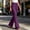 c01Purple, variant on Women's Flare Leg Mid Waist Pants Solid Color Fashion Summer Business Office Pull On Flare Slacks Cute Casual Trousers Purple XXL