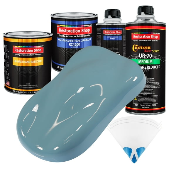 Glacier Blue Quart URETHANE BASECOAT CLEARCOAT Car Auto Body Paint Kit