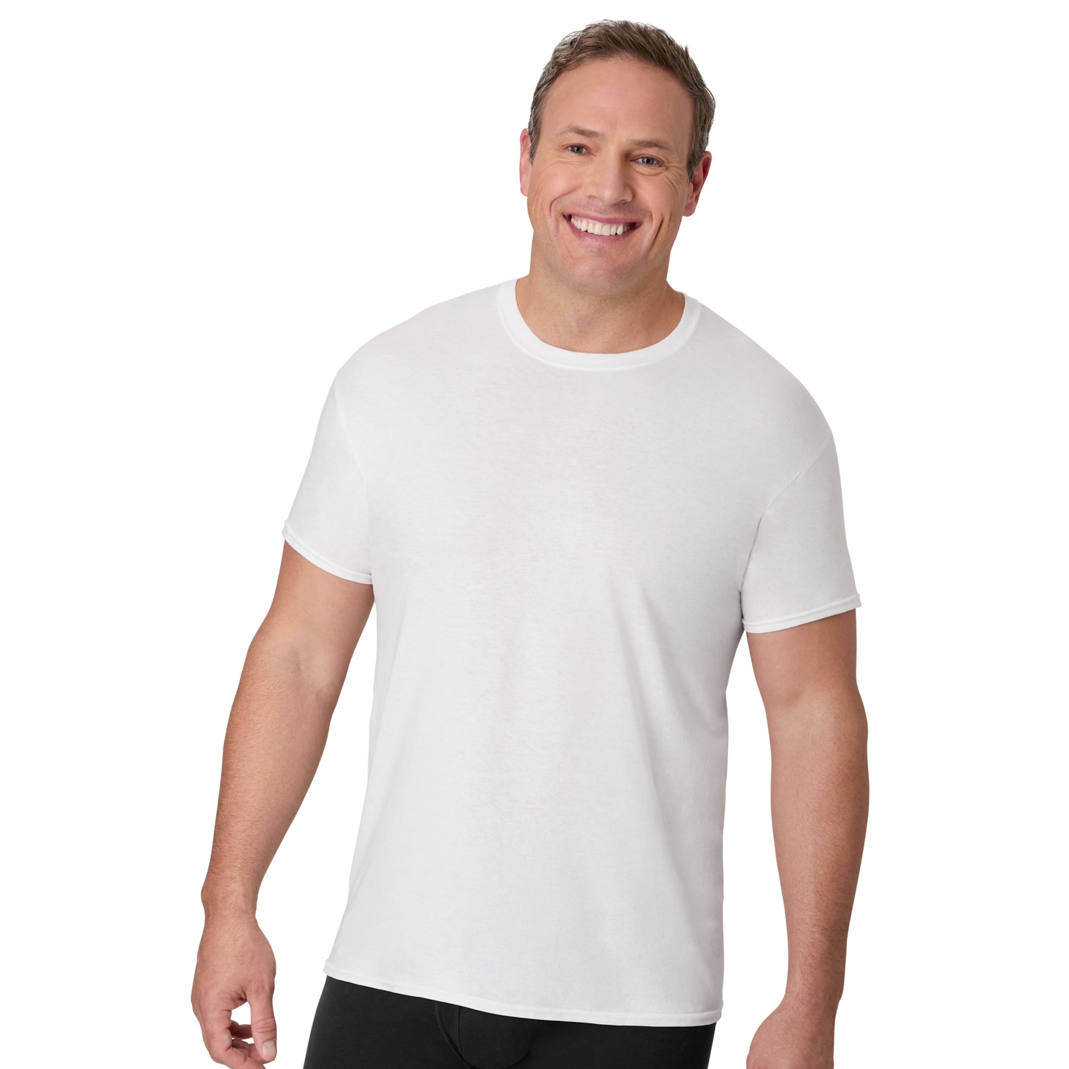 Hanes Tall Man Cotton Undershirt, Longer Length, Crewneck, White, 3-Pack (Big & Tall Sizes)