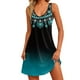 thumbnail image 1 of vestido casual de mujer con bolsillos vestido de playa boho de verano blusas florales para mujer camisetas vestido con cuello en v vestidos sin mangas sueltos verde oscuro / l, 1 of 7