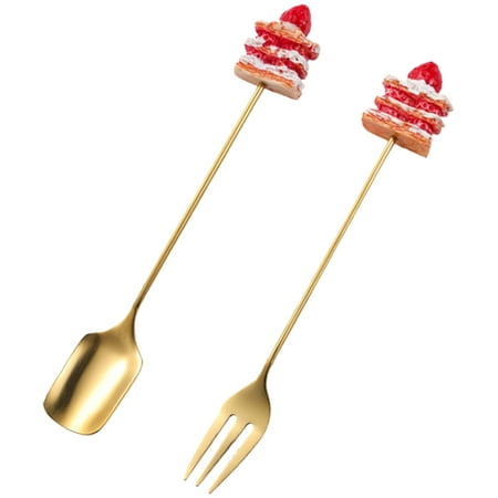

Stainless Steel Coffee Spoon & Fork Set for Desserts & Parties