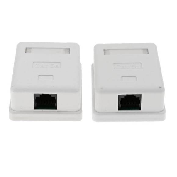 2x Conector Ethernet de Red de Montaje en Pared en Superficie 1 Puerto 8P8C