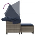 thumbnail image 2 of vidaXL PE Rattan & Powder-Coated Steel Outdoor Sofas with 2-Garden Stool, 2-Seat Cushion, Gray, 2 of 11