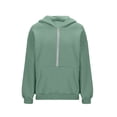 thumbnail image 4 of 1/2 Zip Pullover Hoodies Womens Trendy Waffle Knitted Sweatshirt with Pocket Loose Casual Drawstring Hooded Top (2XL, Green), 4 of 6
