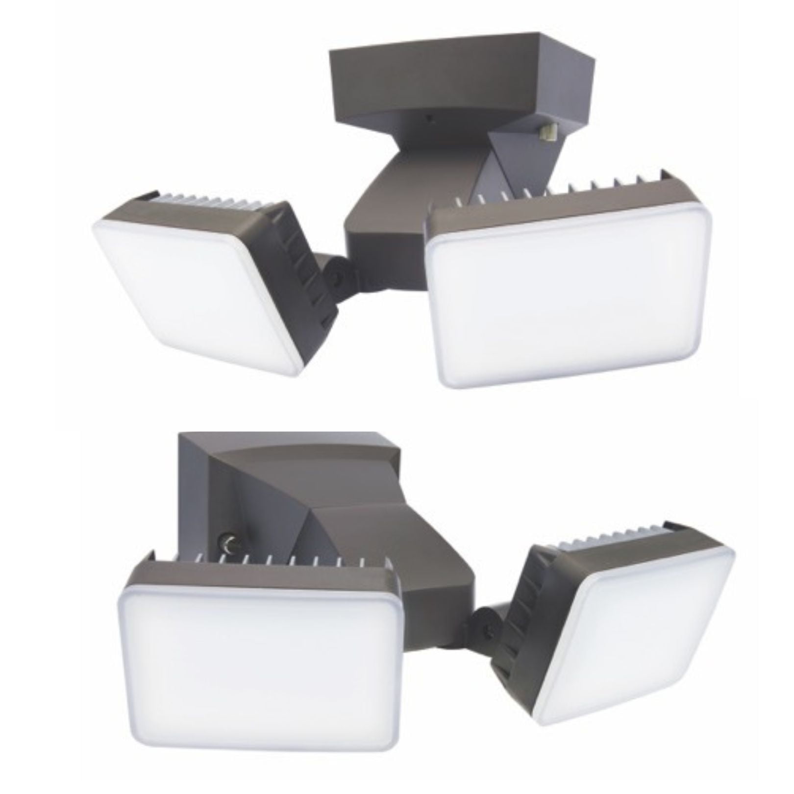 IQ America DT2002 Dusk-to-Dawn Security Flood Light w Timer, 2100 Lumen LED, Eave Soffit or Wall Mount Energy Saving Outdoor Weatherproof Commercial Residential BZ