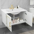 thumbnail image 2 of Uforic 30" Inch Wall Mounted Bathroom Vanity with Sink, Modern Floating Bathroom Sink Storge Cabinet, White & Gray, 2 of 9