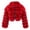 Red, variant on Puntoco Women Coats Clearance,Women Plus Size Faux Coat Warm Furry Faux Short Jacket Long Sleeve Outerwear Black L(L)